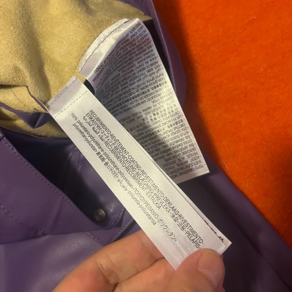 Zara purple faux leather low rise trousers NWT - Picture 8 of 9